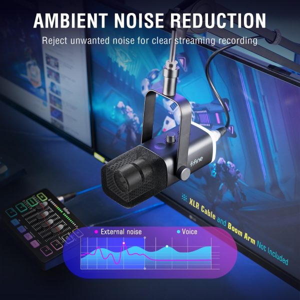 FIFINE USB/XLR Dynamic Microphone for Podcast Recording, PC Computer Gaming Streaming Mic with RGB Light, Mute Button, Headphones Jack, Desktop Stand, Vocal Mic for Singing YouTube-AmpliGame AM8 - Image 7