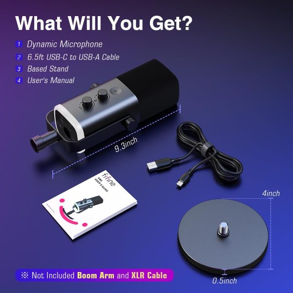 FIFINE USB/XLR Dynamic Microphone for Podcast Recording, PC Computer Gaming Streaming Mic with RGB Light, Mute Button, Headphones Jack, Desktop Stand, Vocal Mic for Singing YouTube-AmpliGame AM8 - Image 8