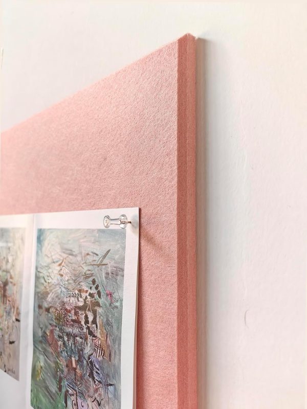 Large Cork Board Alternative - 12-Pack Felt Wall Tiles with Safe Removable Adhesive Tabs, Cork Wall Tiles Bulletin Board Home Office Essentials - Pink - Image 4
